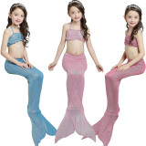3PCS Kid Girls Shining Mermaid Tail Bikini Sets Swimwear With Free Garland Color Random