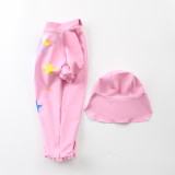 Toddle Kids Girls Print Unicorn Stars Swimsuit Swimwear With Cap