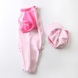 Toddle Kids Girls Print Pink 3D Flamingo Swimsuit Swimwear With Cap