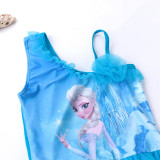 Toddle Kids Girls Print Frozen Elsa Princess Blue Tutu Swimsuit Swimwear