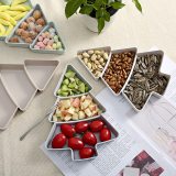 Creative Christmas Tree Shape Candy Snacks Nuts Seeds Dry Fruits Plastic Plates Dishes Bowl Breakfast Tray Home Kitchen Supplies