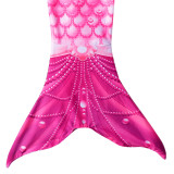 3PCS Kid Girls Scale Ruffles Tutu Mermaid Tail Bikini Swimsuit With Free Garland Color Random