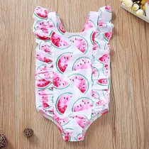 Toddle Kids Girls Ruffles Prints Watermelons Swimsuit Swimwear