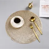 Round Hollow Out Waterproof Insulation Non-Slip PVC Placemats For Dining Table Mats