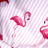 Toddle Kids Girls Pink Stripes Prints Flamingos Slip Swimsuit Swimwear