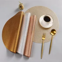 Round Hollow Out Waterproof Insulation PVC Placemats For Table