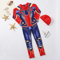 Kid Boys Underwater Diving Swimwear Sets Long Sleeves Top and Pant With Swim Cap
