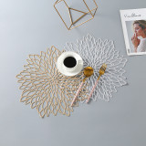 PVC Flower Geometry Hollow Insulation Coaster Pads Table Bowl Mat Resistant Placemat For Dining Table