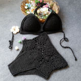 Women Swimsuit Hand Crocheted High Waist Bikinis Sets Swimwear