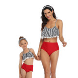 Mommy and Me Pompom Ruffles Bikini Sets Matching Swimwear