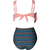 Women Swimsuit Cut Out Prints Tropical Leaves Bikinis Sets Swimwear