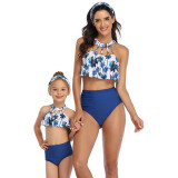 Mommy and Me Hollow Out Collar Ruffles Bikini Sets Matching Swimwear