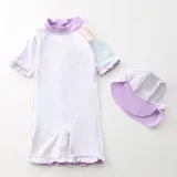 Toddle Kids Girls Print Unicorn Stars Swimsuit Swimwear With Cap