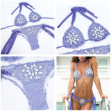 Women Swimsuit Crocheted Jewelry Tie Up Bikinis Sets Swimwear