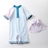 Toddle Kids Girls Print Unicorn Stars Swimsuit Swimwear With Cap