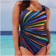 Women Swimsuit Rainbow Stripes Swimwewar