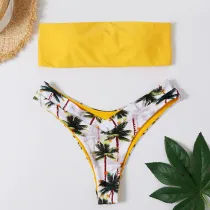 Women Swimsuit Tube Up Coconut Tee Bikinis Sets Swimwear