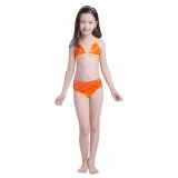3PCS Kid Girls Ombre Scale Mermaid Tail Bikini Sets Swimwear With Free Garland Color Random