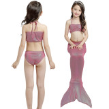 3PCS Kid Girls Shining Mermaid Tail Bikini Sets Swimwear With Free Garland Color Random