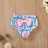 Baby Toddle Girls Tassels Bikini Prints Watermelons Shorts Swimwear Sets 0-2 Years