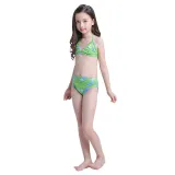 3PCS Kid Girls Ombre Scale Mermaid Tail Bikini Sets Swimwear With Free Garland Color Random