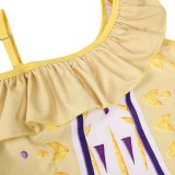 Toddle Kids Girls Print Ruffles Swimsuit Swimwear