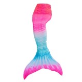 Kid Girls Rainbow Ombre Scale Skin Mermaid Tail Monofin With Accessories