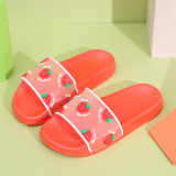 Toddlers Kids Red Strawberry Flat Beach Home Summer Slippers