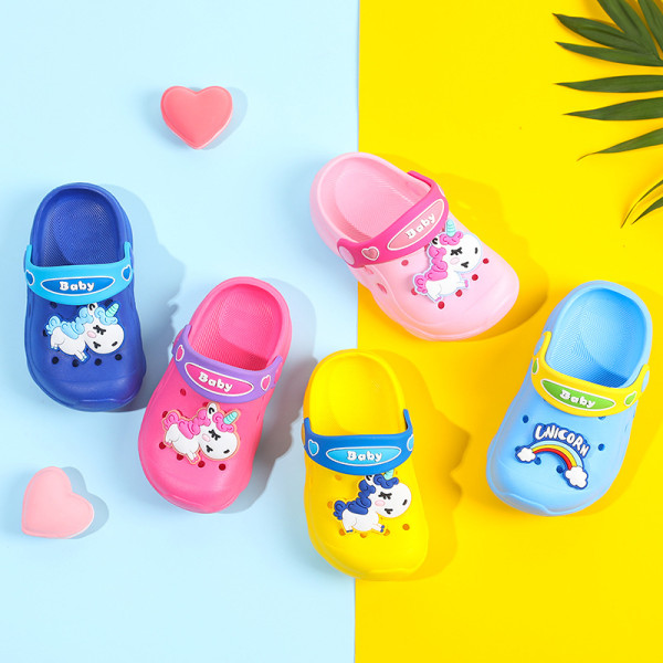 Toddlers Kids Rainbow Unicorn Beach Home Summer Slippers Shoes