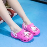 Toddlers Kids Pink Hello Kitty Strawberry Flat Beach Home Summer Slippers Shoes