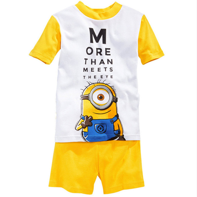 Toddler Kids Boy Minions Summer Short Pajamas Sleepwear Set Cotton Pjs
