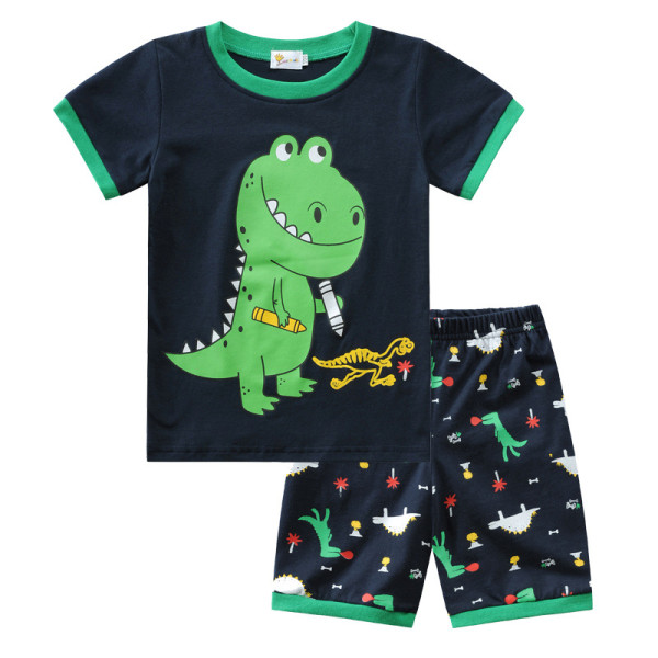 Toddler Kids Boy Prints Dinosaurs Summer Short Pajamas Sleepwear Set ...