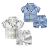 Toddler Kids Boy Stripes Summer Short Pajamas Sleepwear Set Cotton Pjs