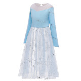 Toddler Girls Frozen Elsa Princess Sequins Dress With Pants Set