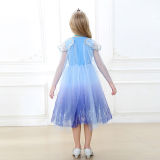Toddler Girls Frozen Elsa Blue Princess Dress