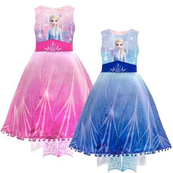 Toddler Girls Frozen Elsa Princess Tutu Dress With Sequins Capelet