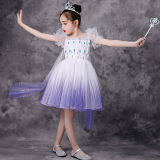 Toddler Girls White Sequins Princess Tutu Lace Long Dress
