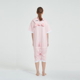Kids And Adults Pink Pig Summer Short Onesie Kigurumi Pajamas