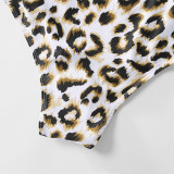 Family Matching Swimwear Prints Leopard Swimsuit and Swim Trunks