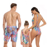 Family Matching Swimwear Prints Rainbow Cactus Swimsuit