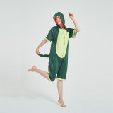 Kids And Adults Green Dinosaur Summer Short Onesie Kigurumi Pajamas