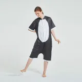 Kids And Adults Black Penguin Summer Short Onesie Kigurumi Pajamas