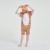 Kids And Adults Orange Tigger Summer Short Onesie Kigurumi Pajamas