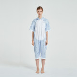 Kids And Adults Blue Cat Summer Short Onesie Kigurumi Pajamas