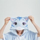 Kids And Adults Blue Cat Summer Short Onesie Kigurumi Pajamas