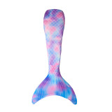 Kid Girls Rainbow Ombre Scale Mermaid Tail With Accessories