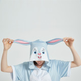 Kids And Adults Gray Rabbit Summer Short Onesie Kigurumi Pajamas