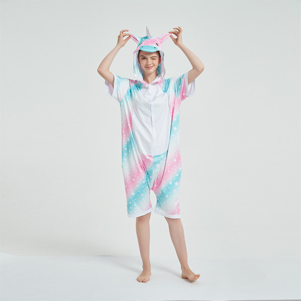 Kids And Adults 3 Color Stars Sky Summer Short Onesie Kigurumi Pajamas