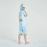 Kids And Adults Rainbow Unicorn Summer Short Onesie Kigurumi Pajamas