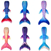 Kid Girls Rainbow Ombre Mermaid Tail Wing With Accessories